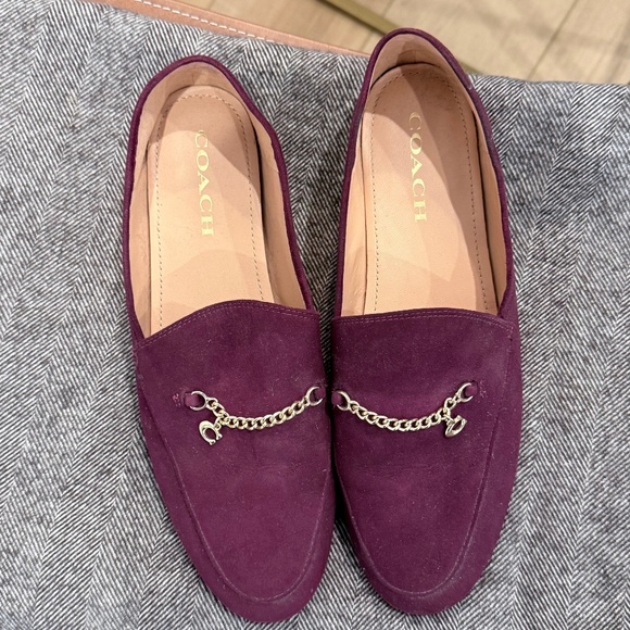 Coach Suede Chain Loafers Size 10 - Picture 1 of 4